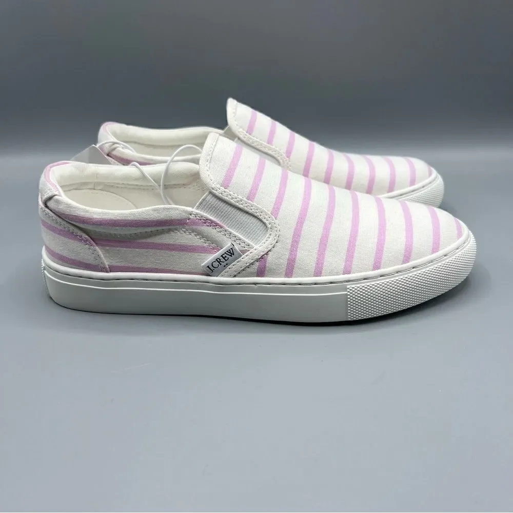 J. Crew Pink Stripe Road Trip Slip On Sneakers NWT